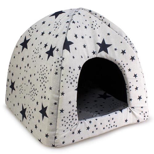 Iglu schwarze Sterne Arquivet 45x45x40 cm