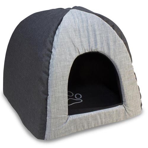 Iglu schwarz/grau mit Fußabdruck 45x45x40 cm Arquivet