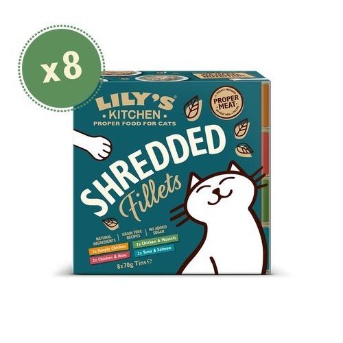 Lily's Kitchen Shredded Fillets Tins Cat Multipack 8X70 Gr (Lieferung 3 - 5 Tages)